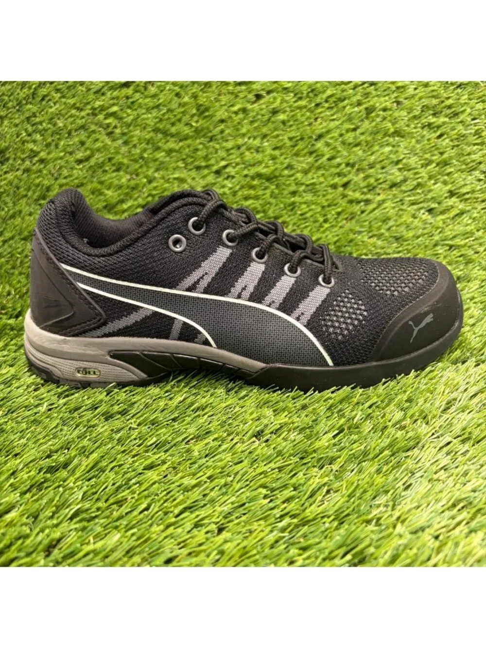 Puma Celerity Knit Low Womens Size 7 Black Slip Oil Steel Toe Safety Work Shoes